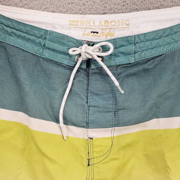 Billabong Shorts Mens 36 Green Multicolor Swim Draw String Logo Outdoors Pockets - Picture 2 of 14
